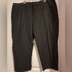 NWT Jessica London sz 22 black & white polka dot crop pants